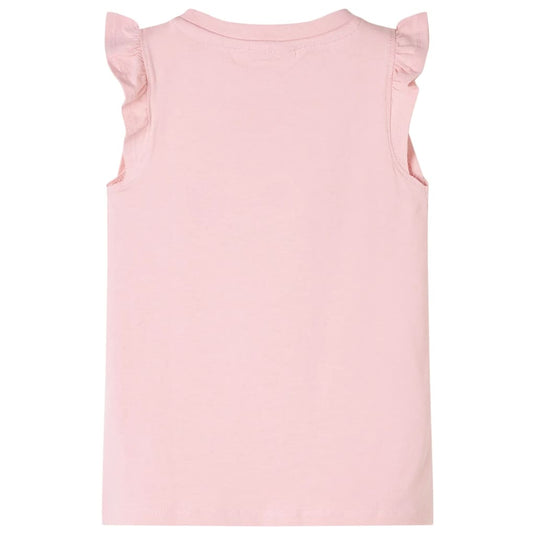 VidaXL Kindershirt met ruches aan de mouwen 92 lichtroze