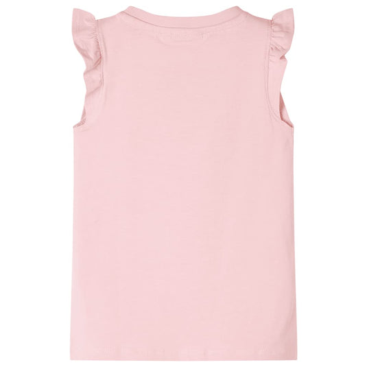 VidaXL Kindershirt met ruches aan de mouwen 128 lichtroze