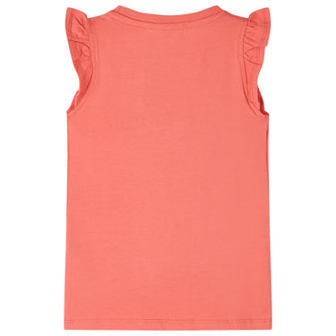 Vidaxl kindershirt met ruches aan de mouwen 116 koraalkleurig