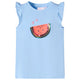 VidaXL Kindershirt met ruches aan de mouwen 128 lichtblauw