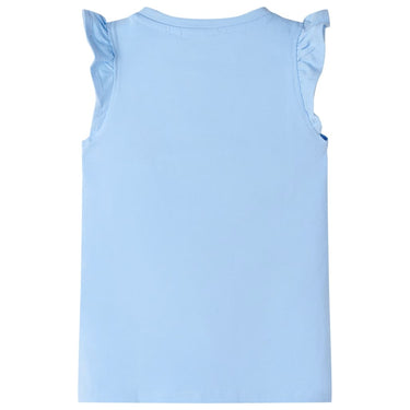 Vidaxl kindershirt met ruches aan de mouwen 140 lichtblauw