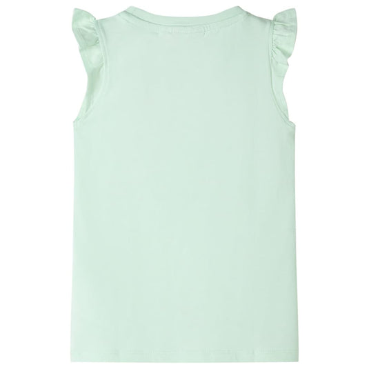 VidaXL Kindershirt met ruches aan de mouwen 104 zachtgroen