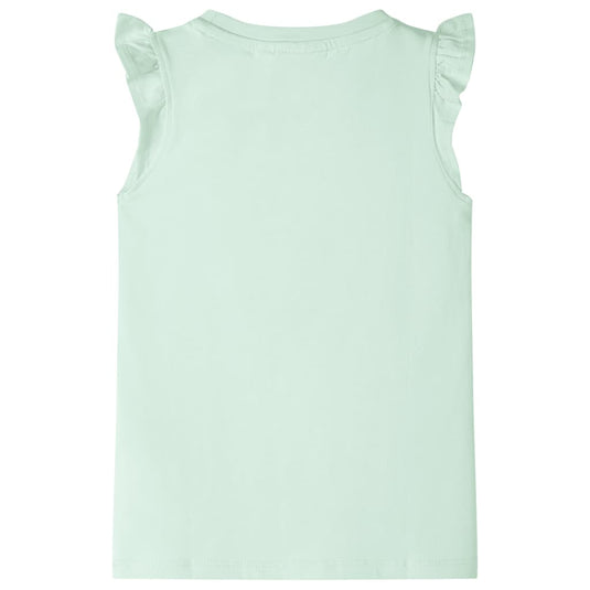 Vidaxl kindershirt met ruches aan de mouwen 116 zachtgroen