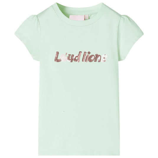 VidaXL Kindershirt met kapmouwen 128 zachtgroen