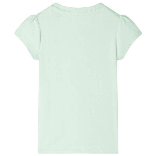 VidaXL Kindershirt met kapmouwen 128 zachtgroen