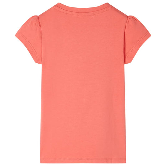 VidaXL Kindershirt met kapmouwen 92 koraalkleurig