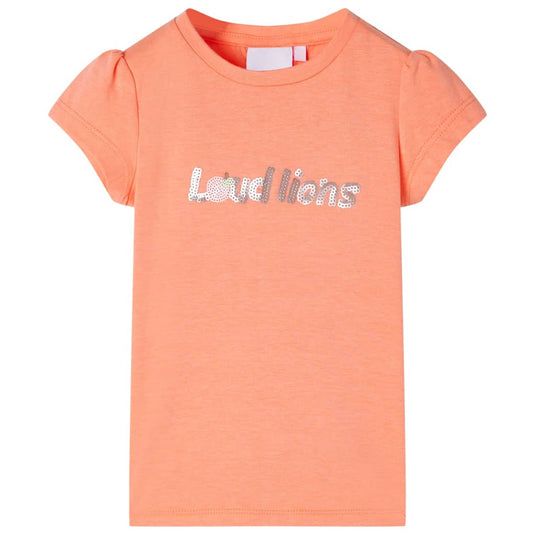VidaXL Kindershirt met kapmouwen 104 neonoranje