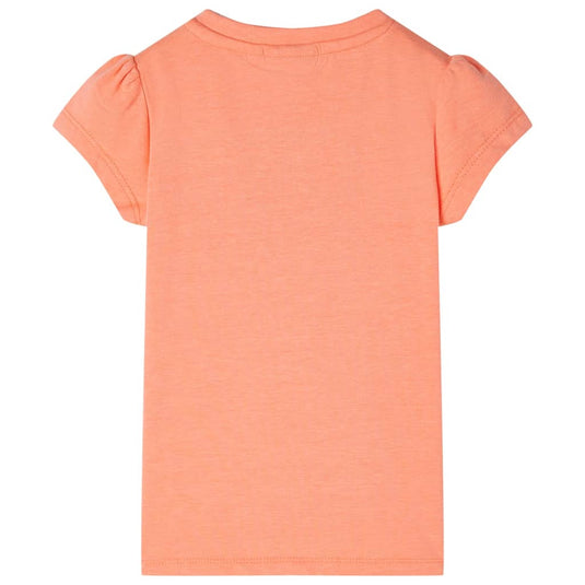 VidaXL Kindershirt met kapmouwen 116 neonoranje