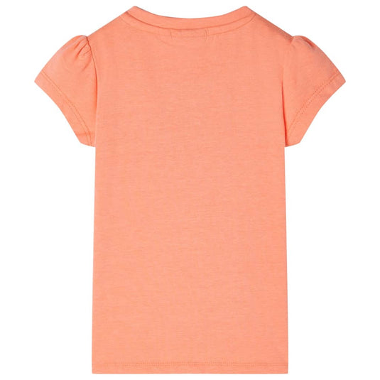 VidaXL Kindershirt met kapmouwen 128 neonoranje