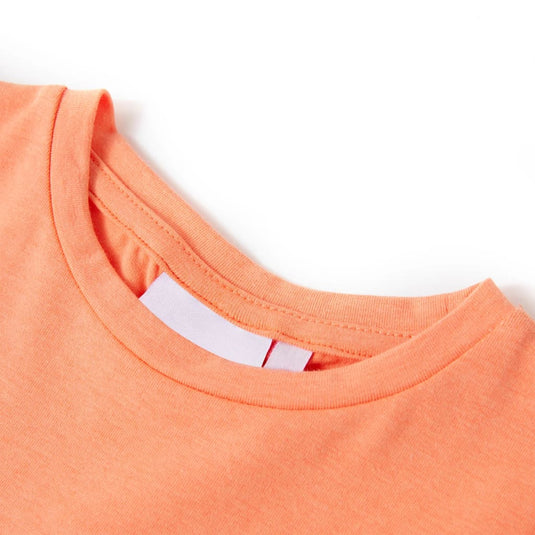 VidaXL Kindershirt met kapmouwen 128 neonoranje