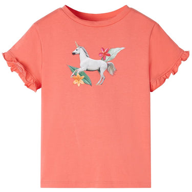 Vidaxl kindershirt met korte mouwen 104 koraalkleurig