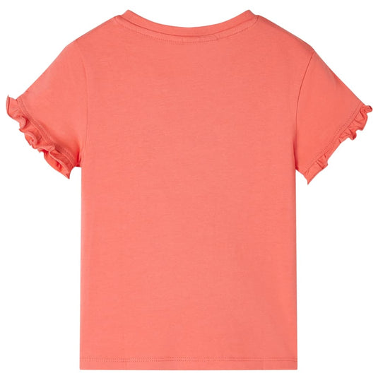 VidaXL Kindershirt met korte mouwen 116 koraalkleurig