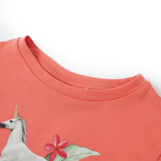 VidaXL Kindershirt met korte mouwen 116 koraalkleurig
