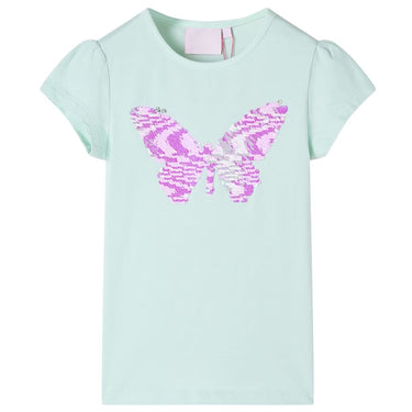 Vidaxl kindershirt met kapmouwen 128 lichtmintkleur
