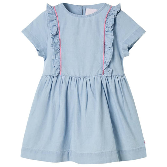 Vidaxl kinderjurk met ruches 116 zachtblauw