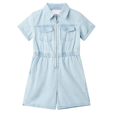 Vidaxl kinderonesie met korte mouwen 116 zachtblauw