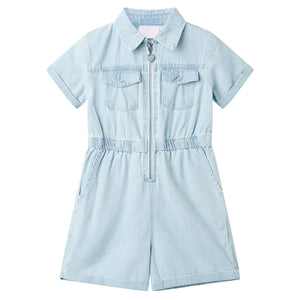 Vidaxl kinderonesie met korte mouwen 140 zachtblauw