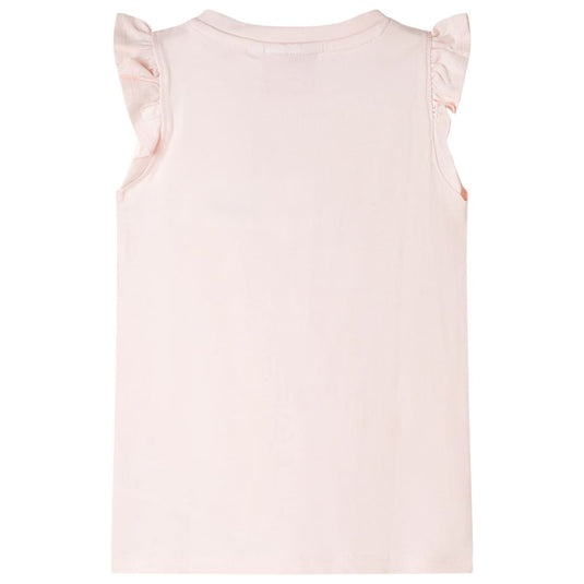 VidaXL Kindershirt met ruches aan de mouwen 128 zachtroze