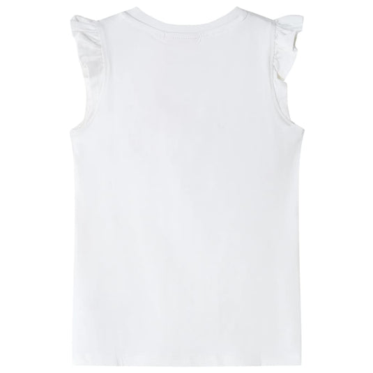 VidaXL Kindershirt met ruches aan de mouwen 128 ecru