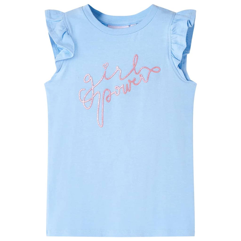 Load image into Gallery viewer, Vidaxl kindershirt met ruches aan de mouwen 140 lichtblauw
