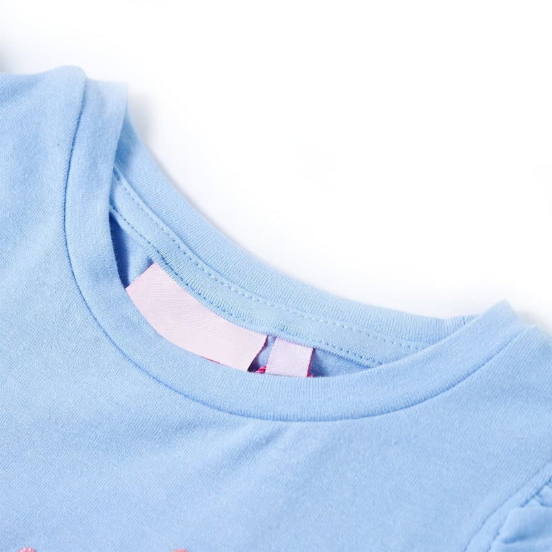 Load image into Gallery viewer, Vidaxl kindershirt met ruches aan de mouwen 140 lichtblauw
