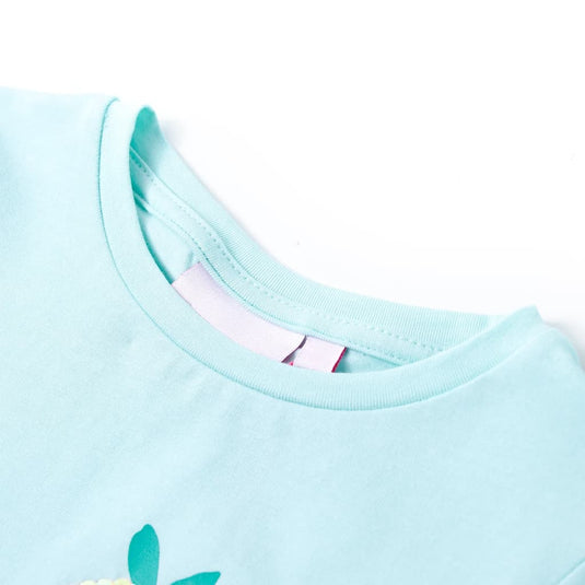VidaXL Kindershirt 92 lichtzeeblauw