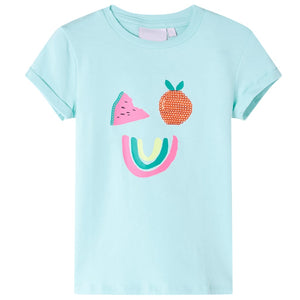 Vidaxl kindershirt 116 lichtzeeblauw