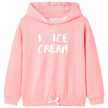 Vidaxl kindertrui met capuchon 104 felroze