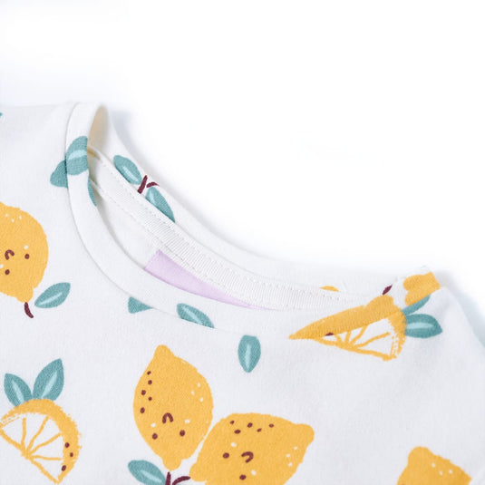 Vidaxl kindershirt met knoop in de zoom 116 ecru