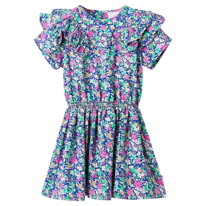 Load image into Gallery viewer, Vidaxl kinderjurk met ruche mouwen 140 kobaltblauw
