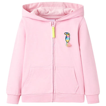 Vidaxl kindervest met capuchon en rits 104 felroze