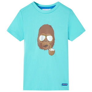 VidaXL Kindershirt met korte mouwen 128 zeeblauw