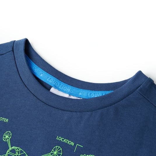 Vidaxl kindershirt 104 donkerblauw
