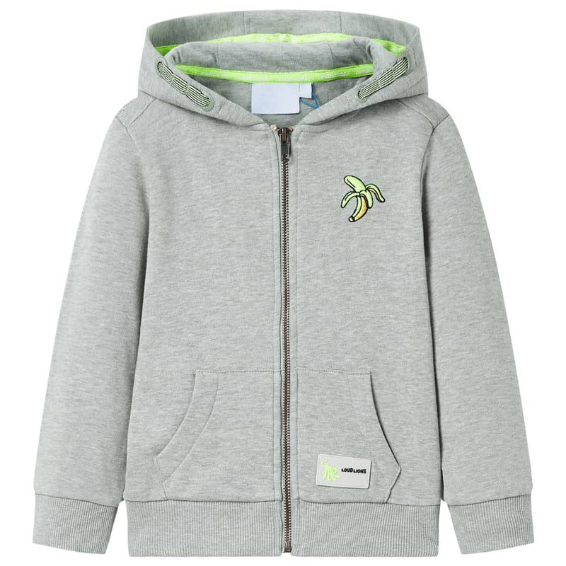 Load image into Gallery viewer, Vidaxl kindervest met capuchon en rits 92 gemêleerd lichtkaki
