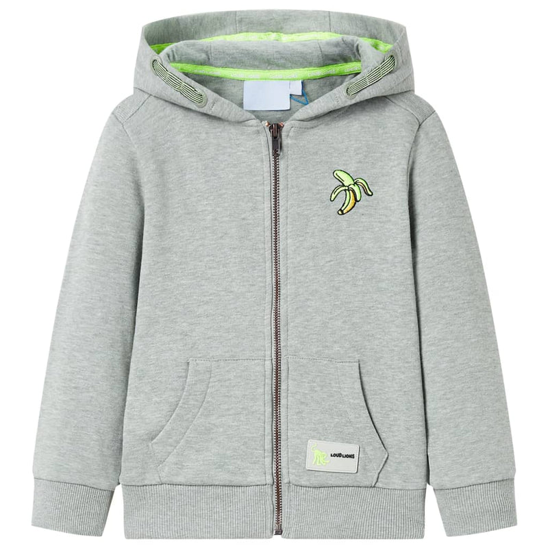 Load image into Gallery viewer, Vidaxl kindervest met capuchon en rits 104 gemêleerd lichtkaki
