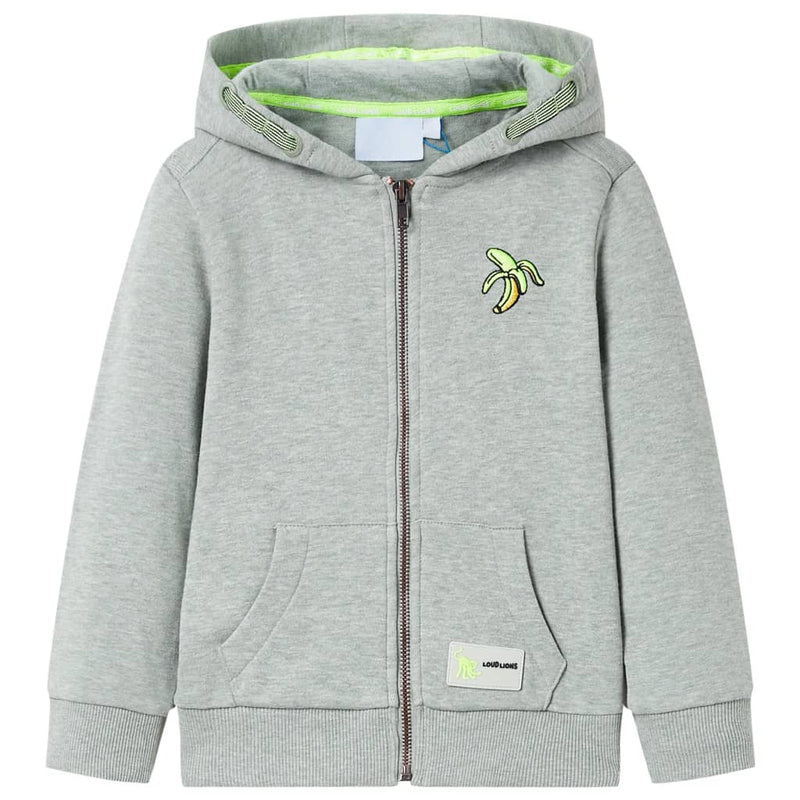 Load image into Gallery viewer, Vidaxl kindervest met capuchon en rits 116 gemêleerd lichtkaki
