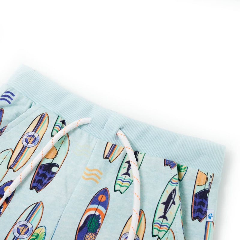Load image into Gallery viewer, VidaXL Kindershorts met trekkoord 128 gemêleerd zachtblauw
