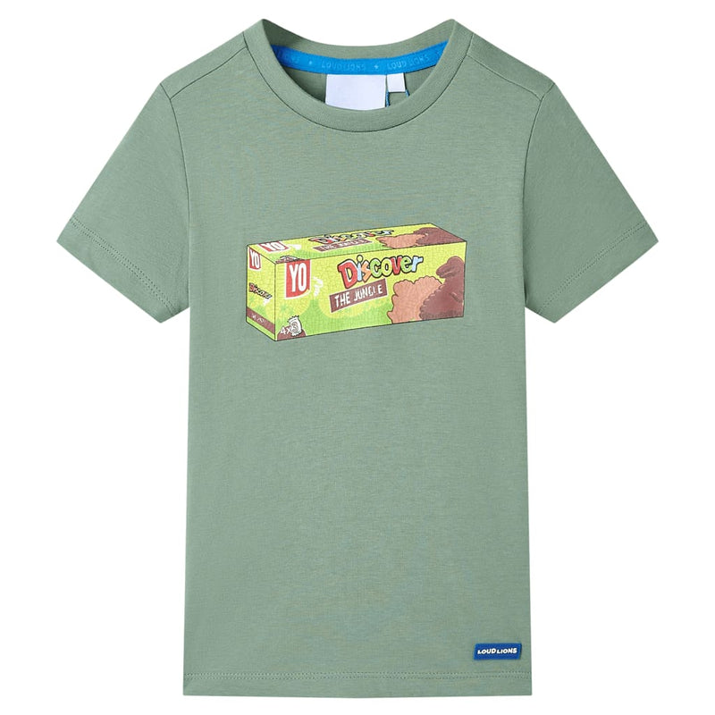Load image into Gallery viewer, VidaXL Kindershirt met korte mouwen 116 kakikleurig
