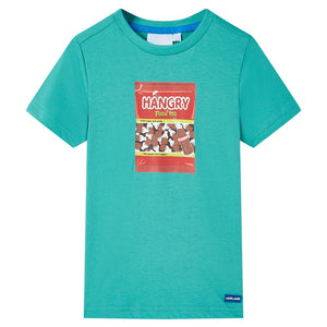 VidaXL Kindershirt met korte mouwen 128 donkermintkleurig