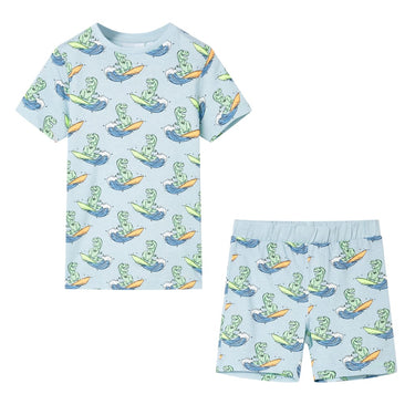 Vidaxl kinderpyjama met korte mouwen 116 lichtblauw