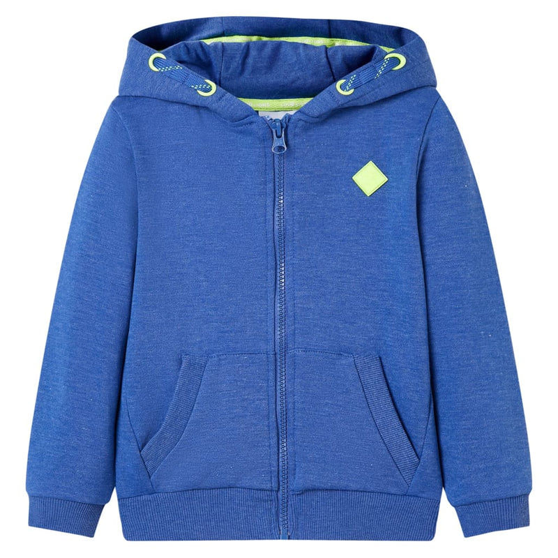 Load image into Gallery viewer, VidaXL Kindervest met capuchon en rits 92 gemêleerd blauw
