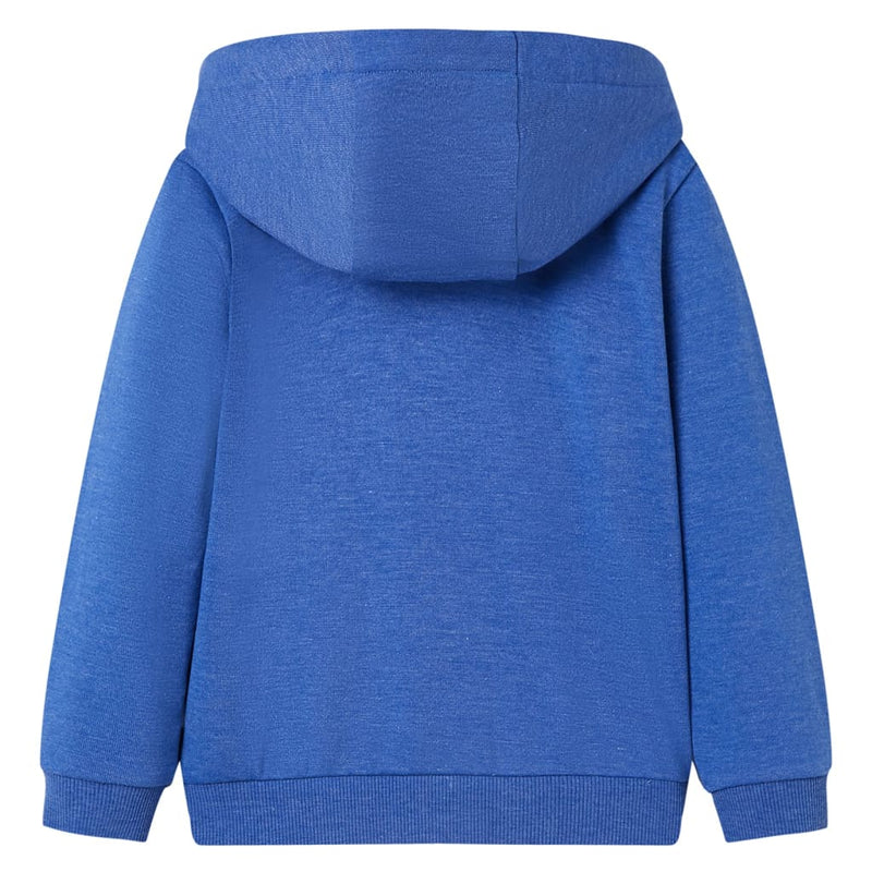 Load image into Gallery viewer, VidaXL Kindervest met capuchon en rits 92 gemêleerd blauw
