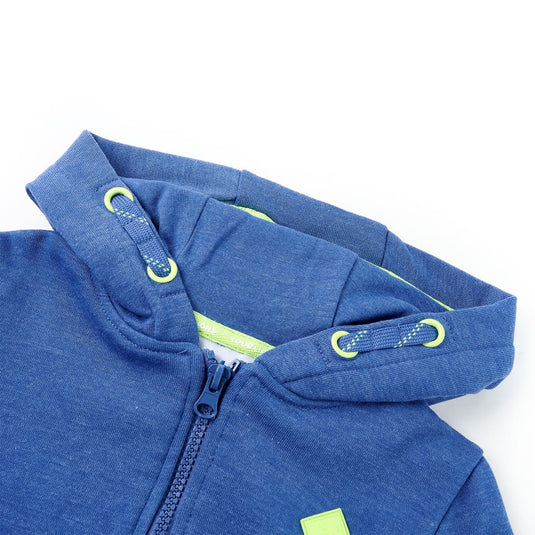 VidaXL Kindervest met capuchon en rits 104 gemêleerd blauw