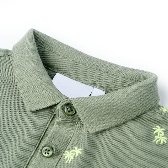 Vidaxl kinderpoloshirt 128 kakikleurig