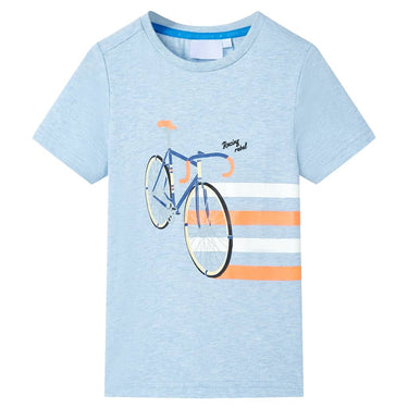 Vidaxl kindershirt 140 gemêleerd zachtblauw
