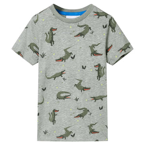 VidaXL Kindershirt 92 gemêleerd lichtkaki