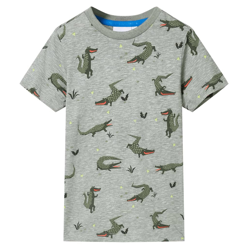 Load image into Gallery viewer, Vidaxl kindershirt 116 gemêleerd lichtkaki
