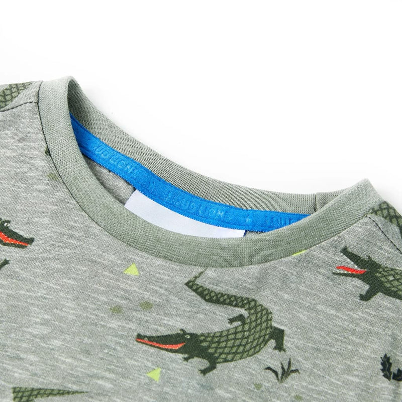 Load image into Gallery viewer, Vidaxl kindershirt 128 gemêleerd lichtkaki
