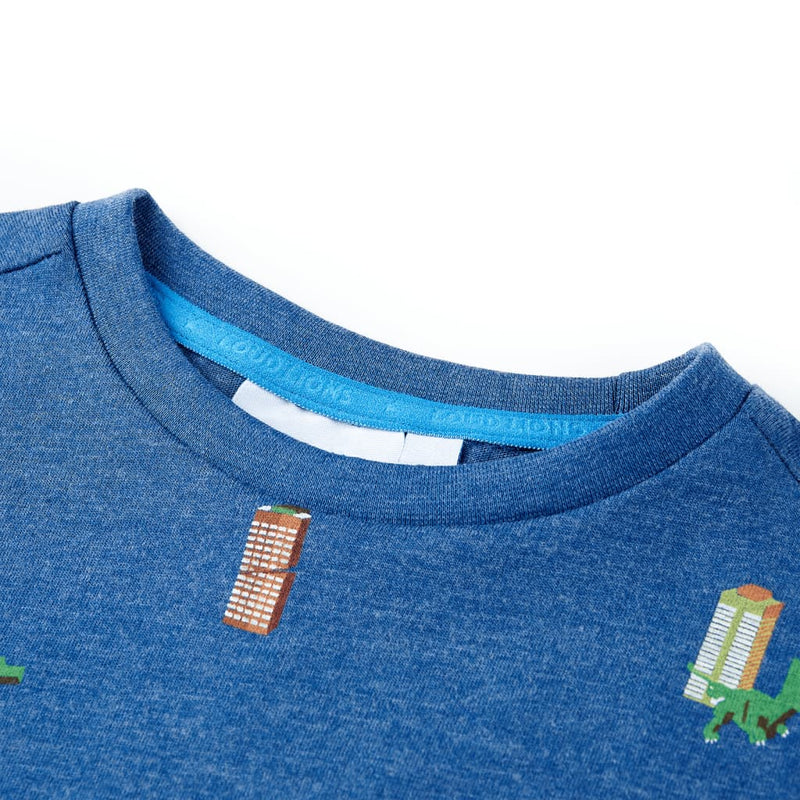 Load image into Gallery viewer, VidaXL Kindershirt 128 gemêleerd donkerblauw
