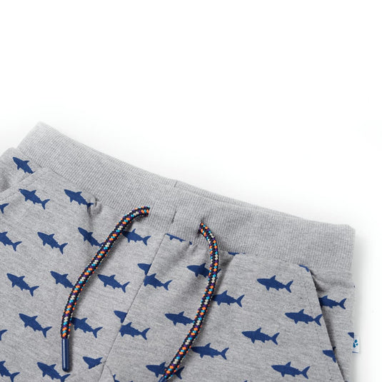 VidaXL Kindershorts met trekkoord 104 gemêleerd lichtgrijs